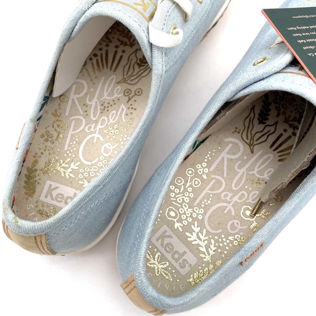 Keds X Rifle Paper Co. Triple Kick Floral Platform Blue Women's Size 10 Nwt — image 6 of 8